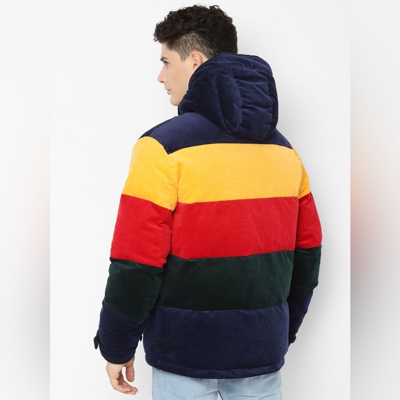 American Eagle Multi-colored Colourblock Corduroy Puffer - Picture 4 of 6